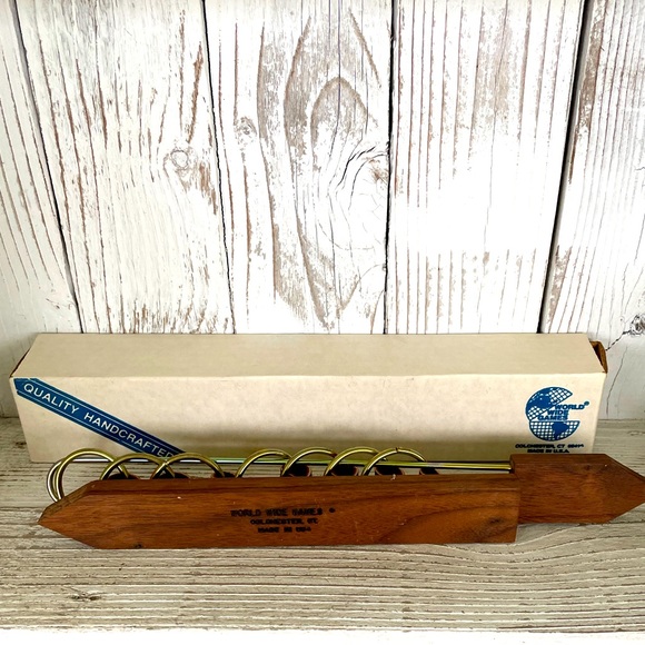 WORLD WIDE GAMES INC. BROWN WOODEN "DEVIL'S NEEDLE" PUZZLE GAME! - Picture 4 of 5